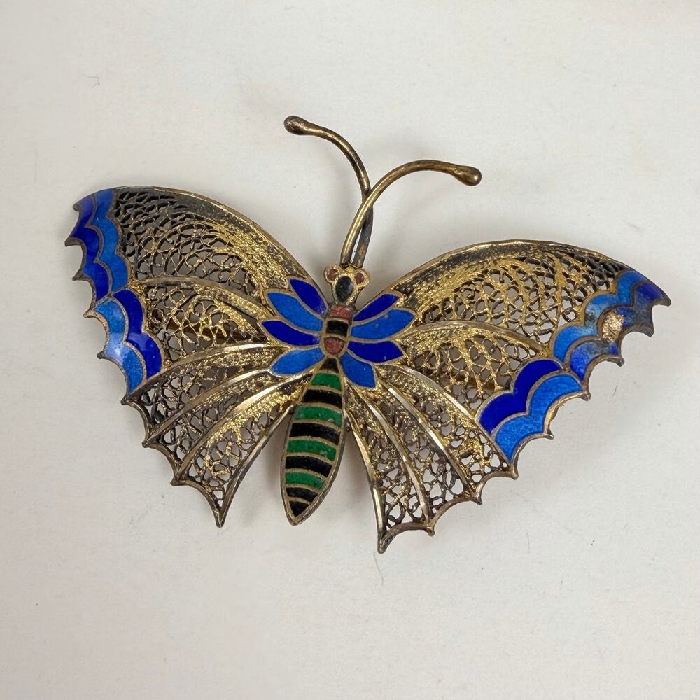 Golden Butterfly Brooch Butterfly Pin - Picture 4 of 9